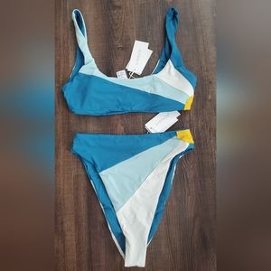 L*Space Blue and White Bikini Set